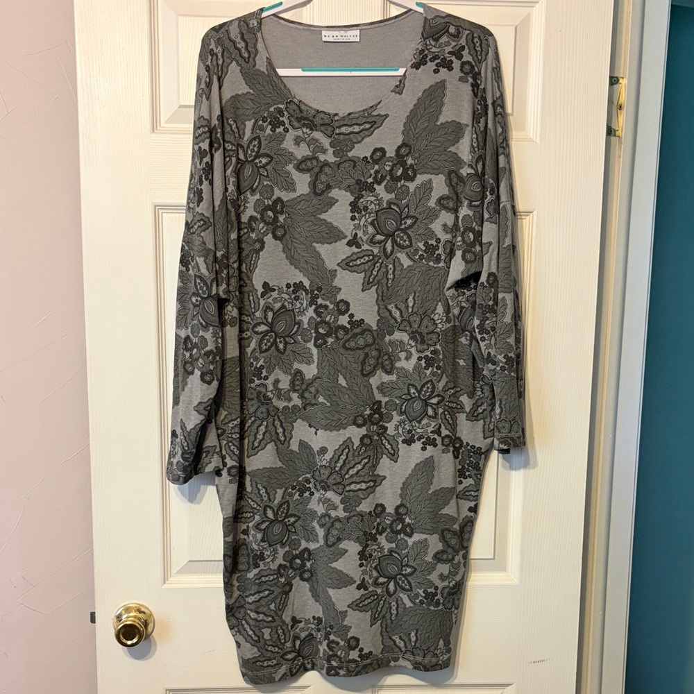 Bryn Walker Gray Floral Tunic Dress